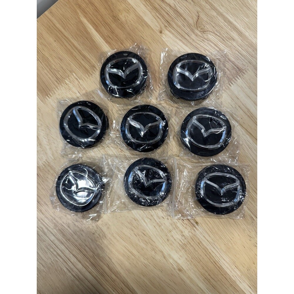 (8 X) MAZDA 56mm Black Wheel Center Caps Mazda 3/5/6, RX 8, Miata, CX-3/5/7/9